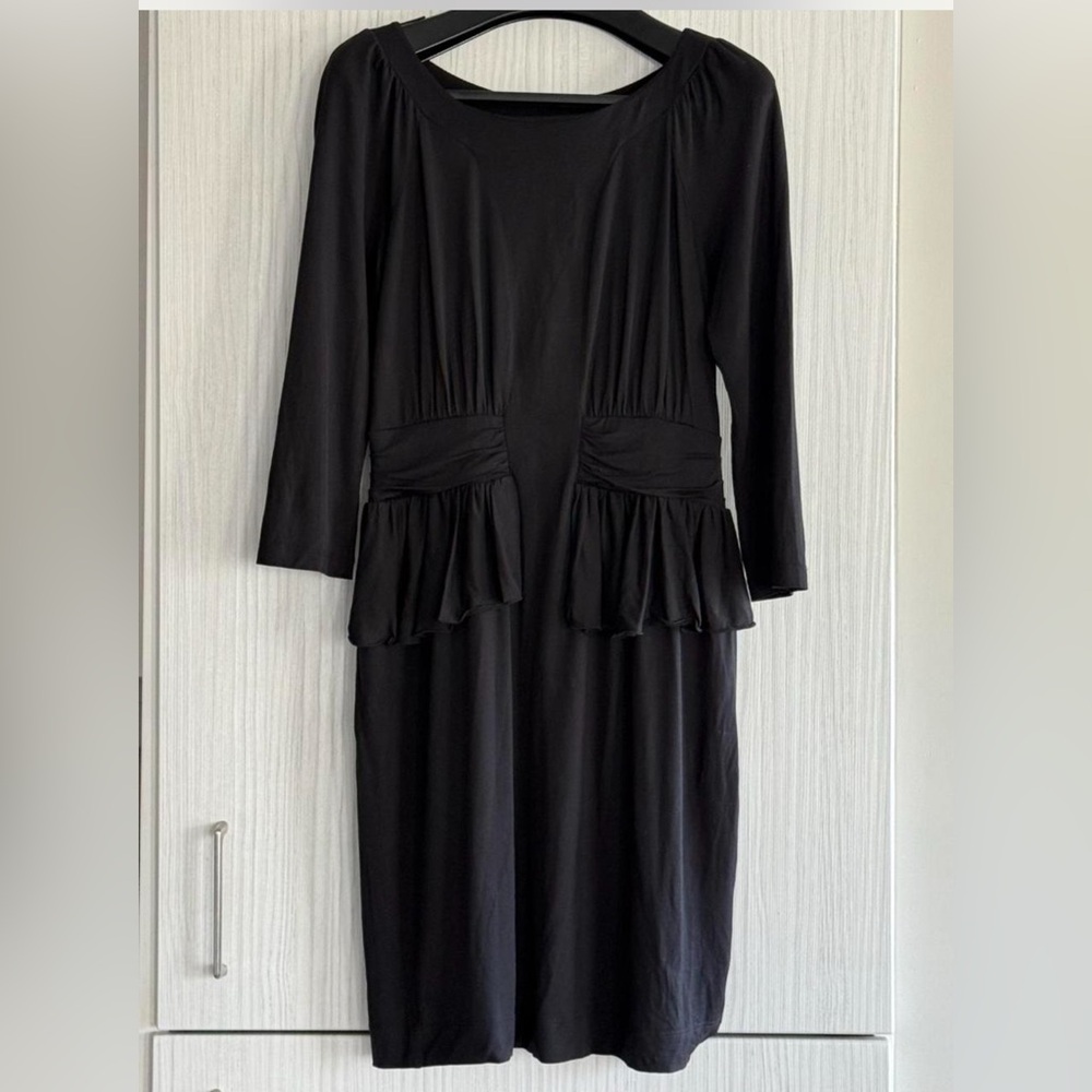 Sportmax Code Little Black Dress Ruched Waist Stretch Cocktail Dress M